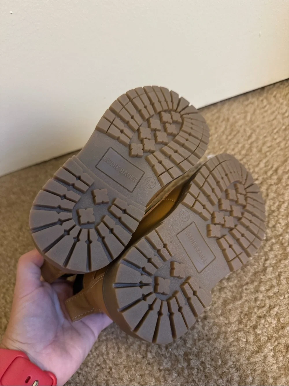 Eddie Bauer Kids Karpie Boots Wheat Brown Lace Up Lug Sole NWT Size 12M